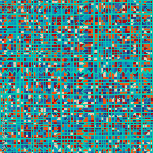 Line Doodle Seamless Pattern 13 - Pixel Grid 3