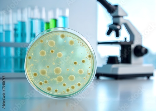 petri dish with bacterial culture scientific research microbiology laboratory equipment growth scientific study concept