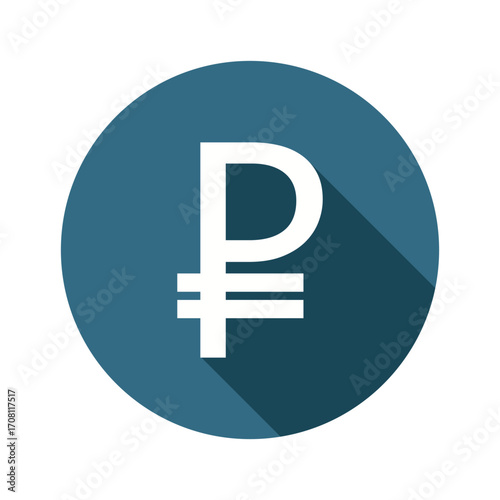 Symbolizing the strength of Russia s currency Ruble against a backdrop of economic currents digital graphic with flat