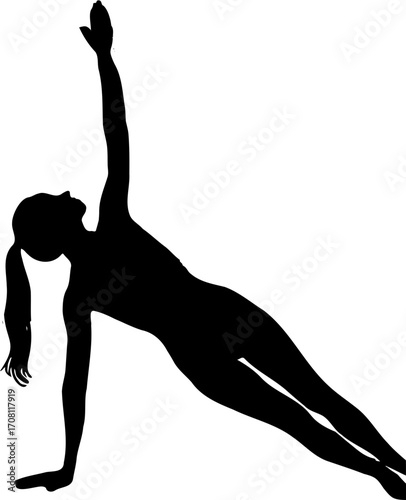 silhouette of a woman doing yoga vector