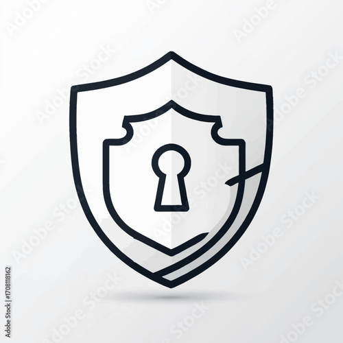 Protective Shield Icon: Enhancing Digital Safety and Security with a Keyhole Design