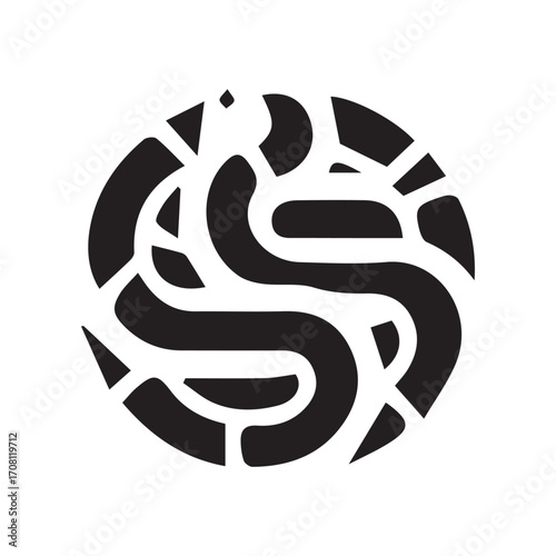 2d worm logo with white background