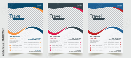 Use, by you or one client, in a single end product which end users are not charged for— clean and Creative Corporate Flyer template with 3 different colors. You can edit the text layers or colors. IT
