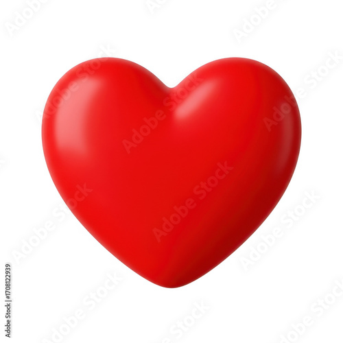 Red heart isolated on transparent background, a universal symbol of love