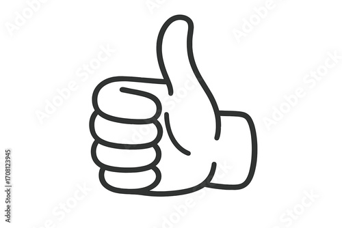 Thumbs up icon. Like symbol for social media. Vector illustration of hand gesture for approval, success, and agreement. Positive feedback sign. Okay, good job concept.