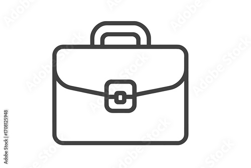 Briefcase line icon for business and portfolio concepts. Simple outline symbol for work, job, and career. Vector illustration of a document bag for corporate or finance use.