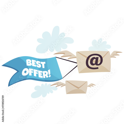 Flying Envelopes Best Offer Email Campaign