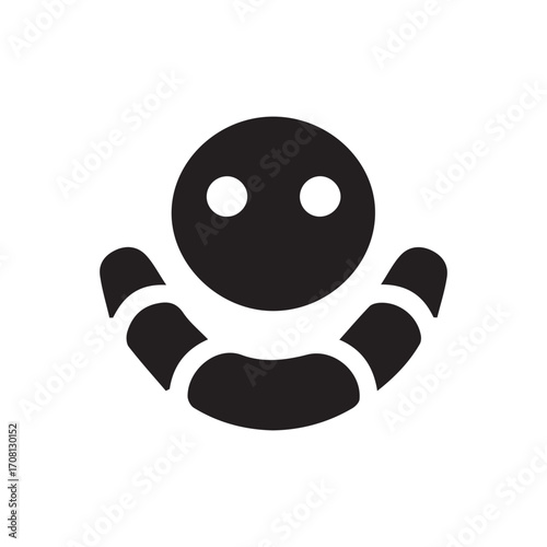 2d worm logo with white background