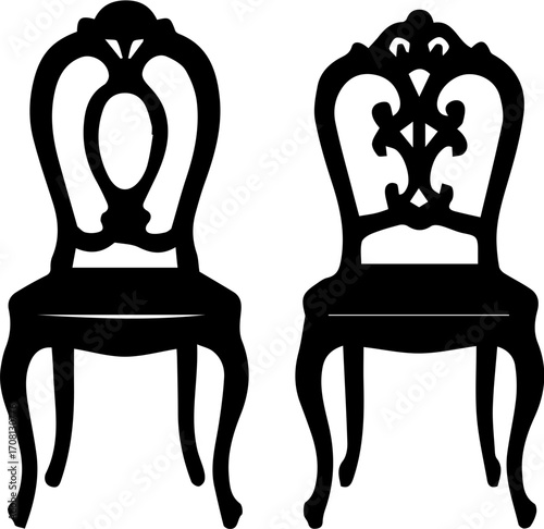 Vintage Chair Silhouettes Collection Vector
