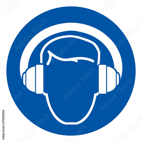 Wear Earmuff Symbol Sign,Vector Illustration, Isolated On White Background Label.EPS10
