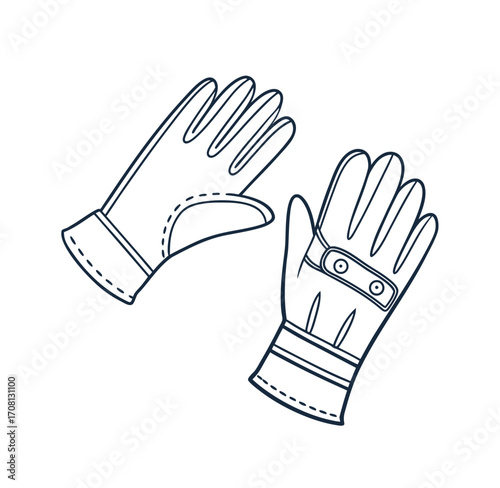 afety hard glove icon vector on white back round