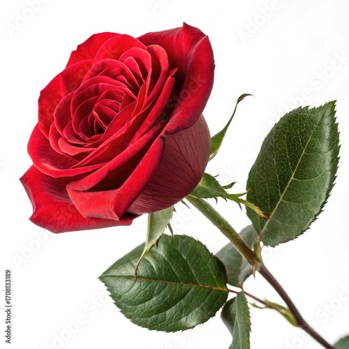 red rose on white background