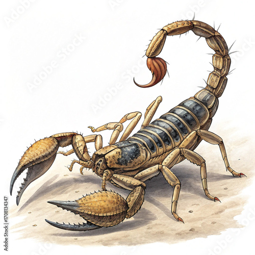 scorpion on white background