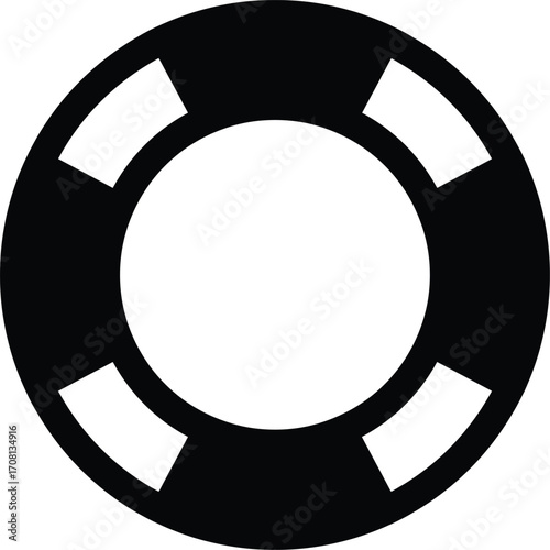 A simple line icon of a lifebuoy