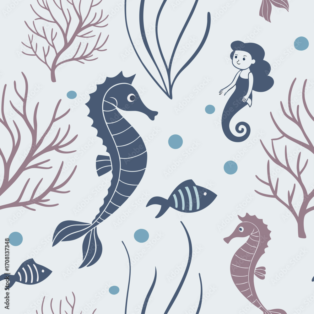 Obraz premium Pastel colors cute children’s seamless pattern.