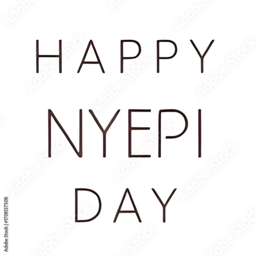 A minimalist design wishing a Happy Nyepi Day.