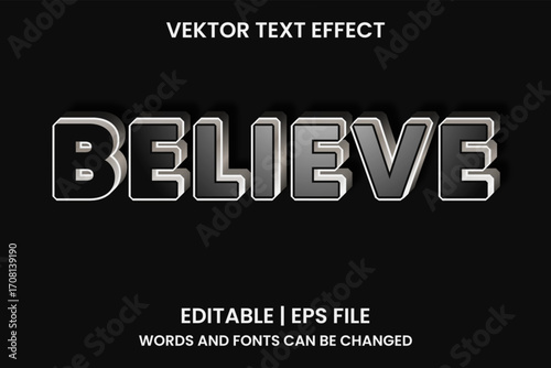 editable believe text effect
