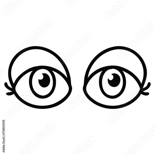 Eye icon vector illustration with iris and vision symbol design
