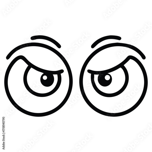 Black and white eye vector icon illustration, a symbol of vision and sight