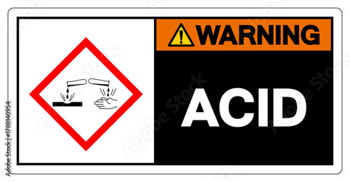Warning Acid Symbol Sign ,Vector Illustration, Isolate On White Background Label. EPS10