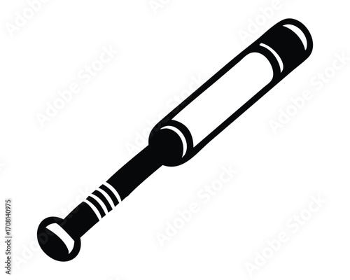 An isolated vector illustration of a plunger and a microphone, both electronic tools with a metal handle and a plastic pump