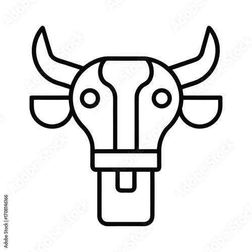 Outline icon of a yoke for oxen on a white background