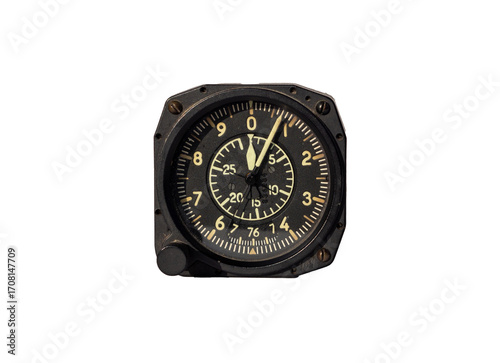 Quadro em tela Barometric altimeter isolated on a white background