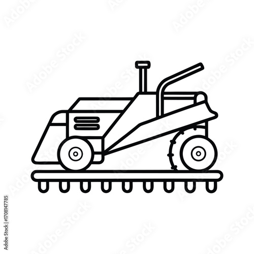 Outline icon of a double moldboard plow for agriculture and farming