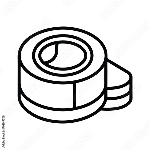 Outline icon of grafting sealer tape on white background