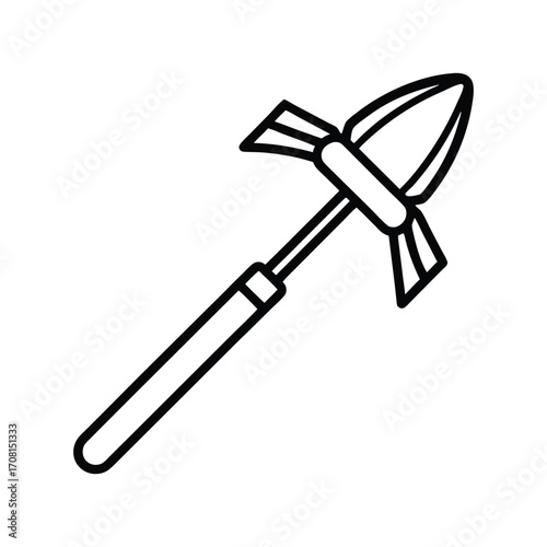 Outline illustration of a japanese weeding hoe