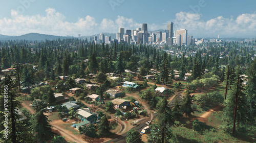 Wallpaper Mural The quiet life of a rural community is juxtaposed with the fast-paced urban life, symbolizing the contrasting lifestyles and the opportunities tied to both environments. Torontodigital.ca