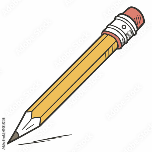 Illustration of a yellow pencil with an eraser
