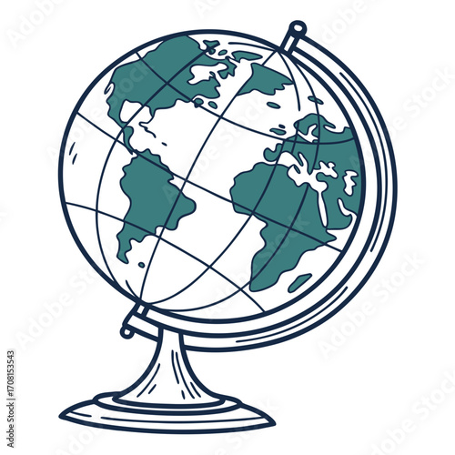 World globe vector illustration for education