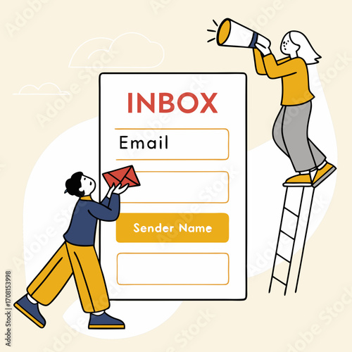 People using email marketing to communicate and send messages