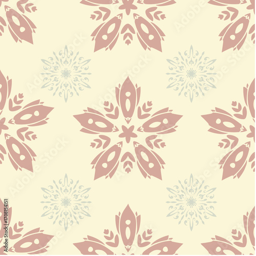 Seamless pattern background with plant and flower theme