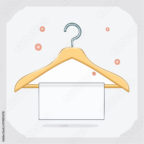 Wooden Clothes Hanger with White Fabric