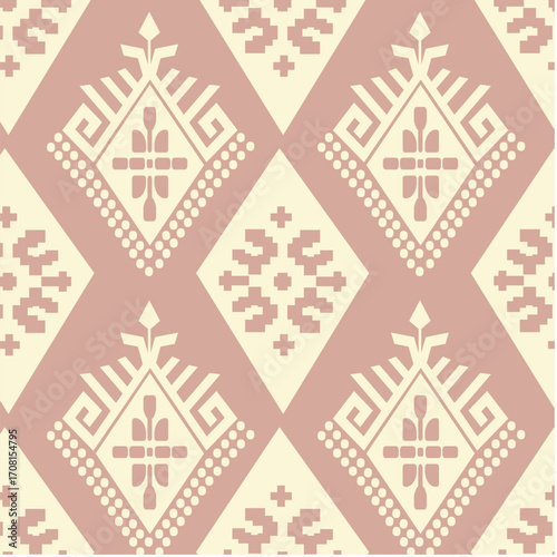 Seamless pattern background with plant and flower theme