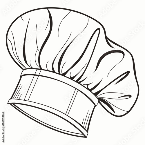 Chefs hat outline, professional cooking uniform