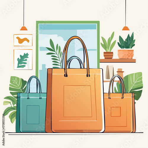 Three Tote Bags in Modern Home Setting