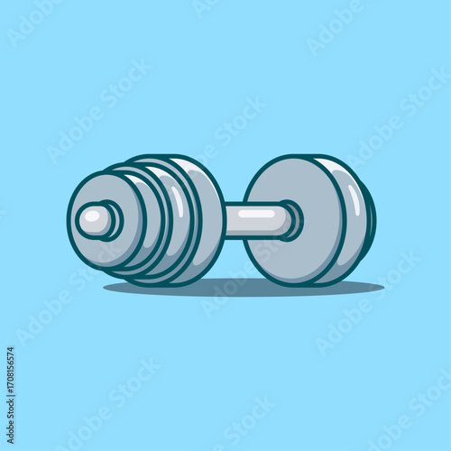 Dumbbell gym tools equipment elements vector cartoon illustration