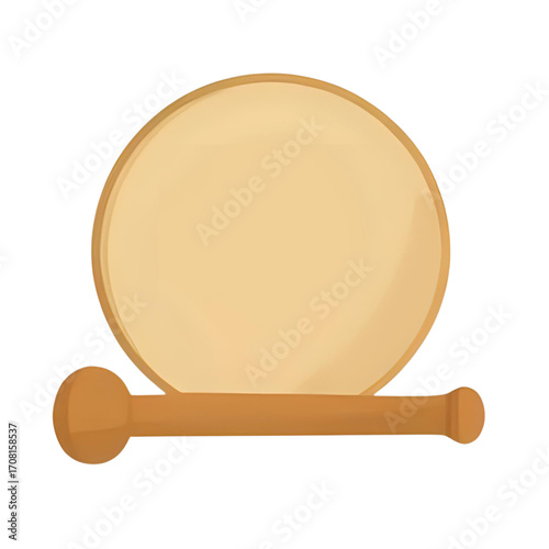 Cartoon illustration of a wooden mortar and pestle.