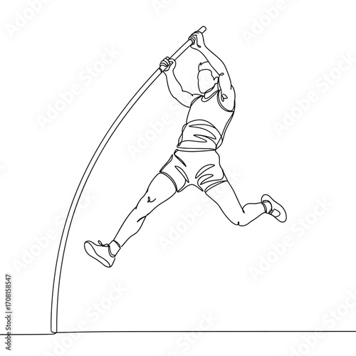 long jump or pole vault athlete illustration