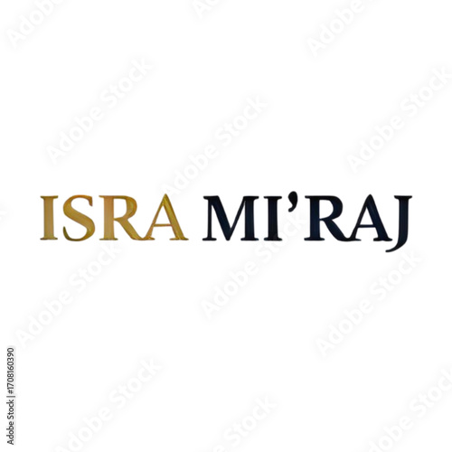 Isra Mi'raj Islamic religious text title design.