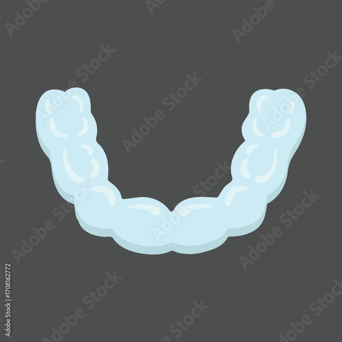 Lower Jaw Dental Impression Tray with Blue Material – Clinical Mold for Orthodontic Applications