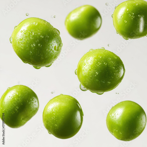 Close up macro of fresh canned green peas