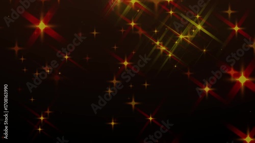 Glittering black backgroun Stars Raining Featuring shimmering gold stars Overlay Animation for celebrations, holiday visuals event backdrops For YouTube videos social media clips Copy space