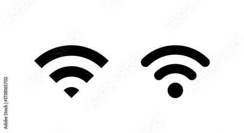 Wifi network icon isolated on white background. Wireless internet connection symbol