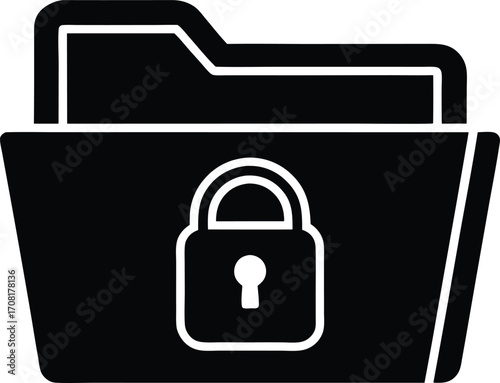 Folder lock vector icon.