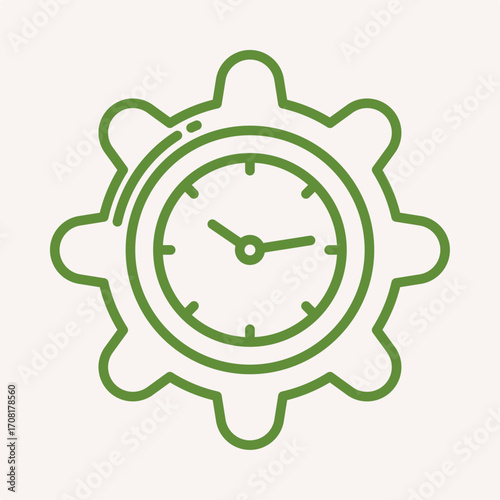 Gear clock symbol artwork trendy useful vector Illustration design ravishing colorful background