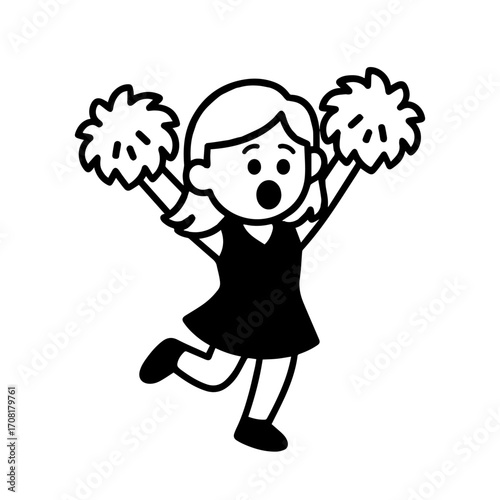 character emotion cheerleader surprise vector on white background Vector icon character with emotion
